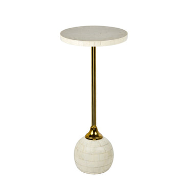 Evelyn 26" Modern Glam Metal/Resin Mosaic Pedestal Drink Table